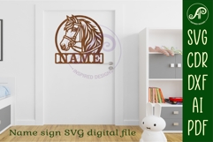 Horse head name wall art sign, SVG personalized Product Image 5