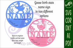 Geese themed Newborn Baby stats, Birth plaque, name Product Image 5
