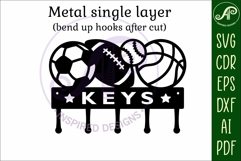 Sports balls Key holders for metal and laser cutting Product Image 5
