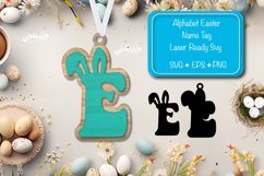 Alphabet Letter E Easter basket tags Easter tag Laser Cut Product Image 1