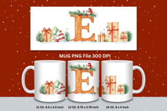 Christmas Mug Customizable Custom Winter Coffee Cup Letter E Product Image 1