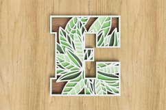 Layered Botanical Alphabet Laser Cut File - Letter E Product Image 1