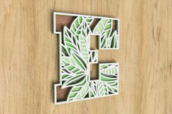 Layered Botanical Alphabet Laser Cut File - Letter E Product Image 2