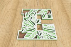 Layered Botanical Alphabet Laser Cut File - Letter E Product Image 3
