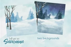 Build Your Own Snowman Watercolor Clipart png Product Image 5