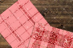 16 Luxury Gold and Red Glitter Plaid Tartan Digital Papers Product Image 2