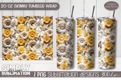 3D Seamless Sublimation Skinny Tumbler Wrap| 20oz | Png Product Image 1
