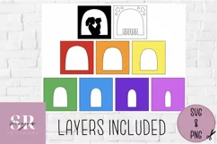 Layered girl mom rainbow| Paper cutting | 3D girl mom SVG Product Image 4