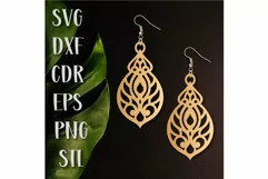 Boho Earrings SVG, 3d Earrings STL, Laser cut Jewelry files. Product Image 1