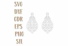 Boho Earrings SVG, 3d Earrings STL, Laser cut Jewelry files. Product Image 2