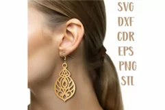 Boho Earrings SVG, 3d Earrings STL, Laser cut Jewelry files. Product Image 3