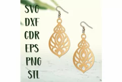 Boho Earrings SVG, 3d Earrings STL, Laser cut Jewelry files. Product Image 4
