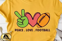 Peace Love Football SVG PNG EPS DXF for Cutting and Printing Product Image 3
