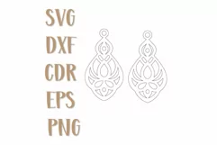 Lace Earrings SVG, Earrings Laser cut, Jewelry Gift Svg. Product Image 4