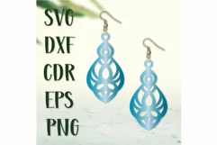 Lace Earrings SVG, Earrings Laser cut, Jewelry Gift Svg. Product Image 3