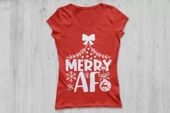 Merry AF Svg, Christmas Svg, Funny Christmas Svg, Holidays. Product Image 2