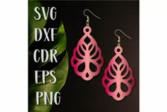 Laser cut Earrings, Jewelry Svg, wood earrings templates. Product Image 1
