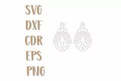 Laser cut Earrings, Jewelry Svg, wood earrings templates. Product Image 2