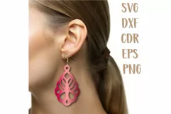 Laser cut Earrings, Jewelry Svg, wood earrings templates. Product Image 3