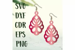 Laser cut Earrings, Jewelry Svg, wood earrings templates. Product Image 4