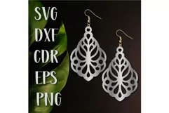 Teardrop Earrings SVG, Laser cut earrings, Jewelry Svg. Product Image 1