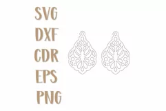 Teardrop Earrings SVG, Laser cut earrings, Jewelry Svg. Product Image 2