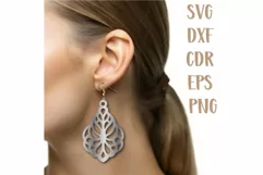 Teardrop Earrings SVG, Laser cut earrings, Jewelry Svg. Product Image 3