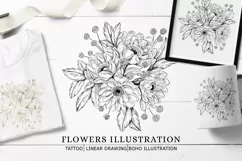 Flowers illustration / Flowers PNG / Flowers sublimation Product Image 1