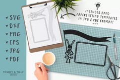 Bunny Holding Banner - SVG DXF PNG EPS JPG PDF Product Image 3