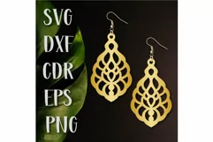 Earrings SVG template, Earrings Laser cut, Jewelry png dxf. Product Image 1