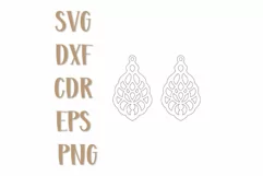 Earrings SVG template, Earrings Laser cut, Jewelry png dxf. Product Image 2