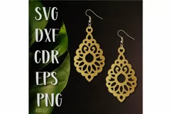 Earrings SVG, wood earrings Laser cut, leather earrings. Product Image 1