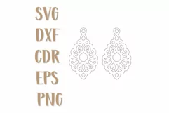 Earrings SVG, wood earrings Laser cut, leather earrings. Product Image 2