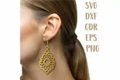Earrings SVG, wood earrings Laser cut, leather earrings. Product Image 3