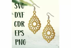 Earrings SVG, wood earrings Laser cut, leather earrings. Product Image 4