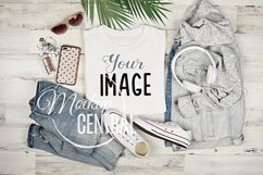 Women&#039;s Blank White T-Shirt Styled Apparel Shirt Mockup JPG Product Image 1