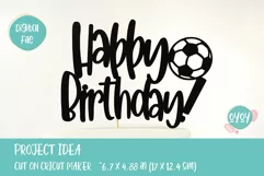 Happy Birthday Cake Topper SVG with Football Product Image 3