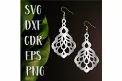 Earrings Laser Svg cut, Jewelry Gift Svg, retro earrings. Product Image 1