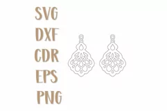 Earrings Laser Svg cut, Jewelry Gift Svg, retro earrings. Product Image 2