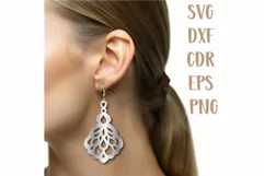 Earrings Laser Svg cut, Jewelry Gift Svg, retro earrings. Product Image 3