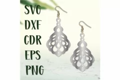 Earrings Laser Svg cut, Jewelry Gift Svg, retro earrings. Product Image 4
