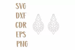Teardrop Earrings Svg, Boho Earrings png, Earrings laser cut Product Image 2