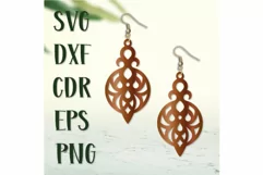 Teardrop Earrings Svg, Boho Earrings png, Earrings laser cut Product Image 4