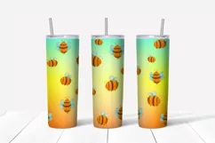 Bee tumbler design,20 oz skinny tumbler design,Summer png Product Image 2