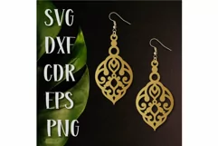 Earrings SVG, Retro Earrings Laser cut, Jewelry Svg files. Product Image 1