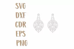 Earrings SVG, Retro Earrings Laser cut, Jewelry Svg files. Product Image 2