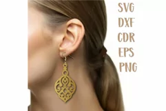 Earrings SVG, Retro Earrings Laser cut, Jewelry Svg files. Product Image 3