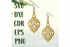 Earrings SVG, Retro Earrings Laser cut, Jewelry Svg files. Product Image 4