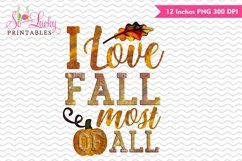 I love fall most of all watercolor sublimation design Product Image 1