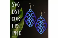 Boho Earrings Svg, Earrings png, Earrings laser cut template Product Image 1